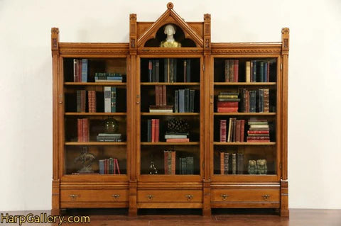 Antique wood bookshelf recently refinished