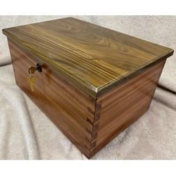 Lignum and Tiger Wood Keepsake Box with a lock