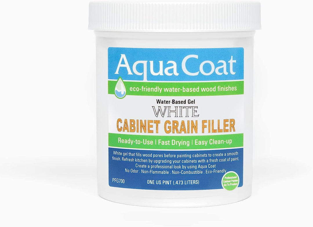 Aqua Coat white grain filler in a white tub